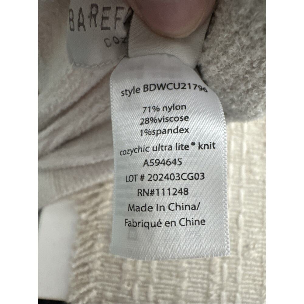 Barefoot Dreams Cozychic Textured Crop Pants Cream SZ XS - Picture 7 of 8